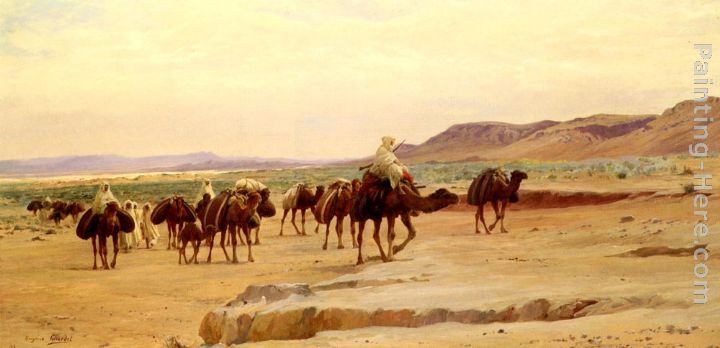 Eugene-Alexis Girardet Caravanes De Sel Dans Le Desert